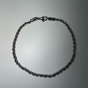 Silver Rope Chain Bracelet